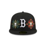Boston Red Sox Day of the Dead Skull & Flowers 59FIFTY Fitted Hat - Image 2
