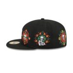 Chicago Cubs Day of the Dead Skull & Flowers 59FIFTY Fitted Hat - Image 5