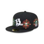 Bravos de León Day of the Dead Skull & Flowers 59FIFTY Fitted Hat - Image 3