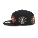 Bravos de León Day of the Dead Skull & Flowers 59FIFTY Fitted Hat - Image 5