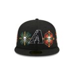 Arizona Diamondbacks Day of the Dead Skull & Flowers 59FIFTY Fitted Hat - Image 2