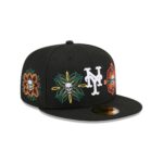New York Mets Day of the Dead Skull & Flowers 59FIFTY Fitted Hat