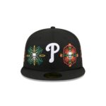 Philadelphia Phillies Day of the Dead Skull & Flowers 59FIFTY Fitted Hat - Image 2