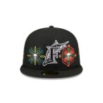 Miami Marlins Day of the Dead Skull & Flowers 59FIFTY Fitted Hat - Image 2