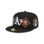 Athletics Day of the Dead Skull & Flowers 59FIFTY Fitted Hat - Image 3