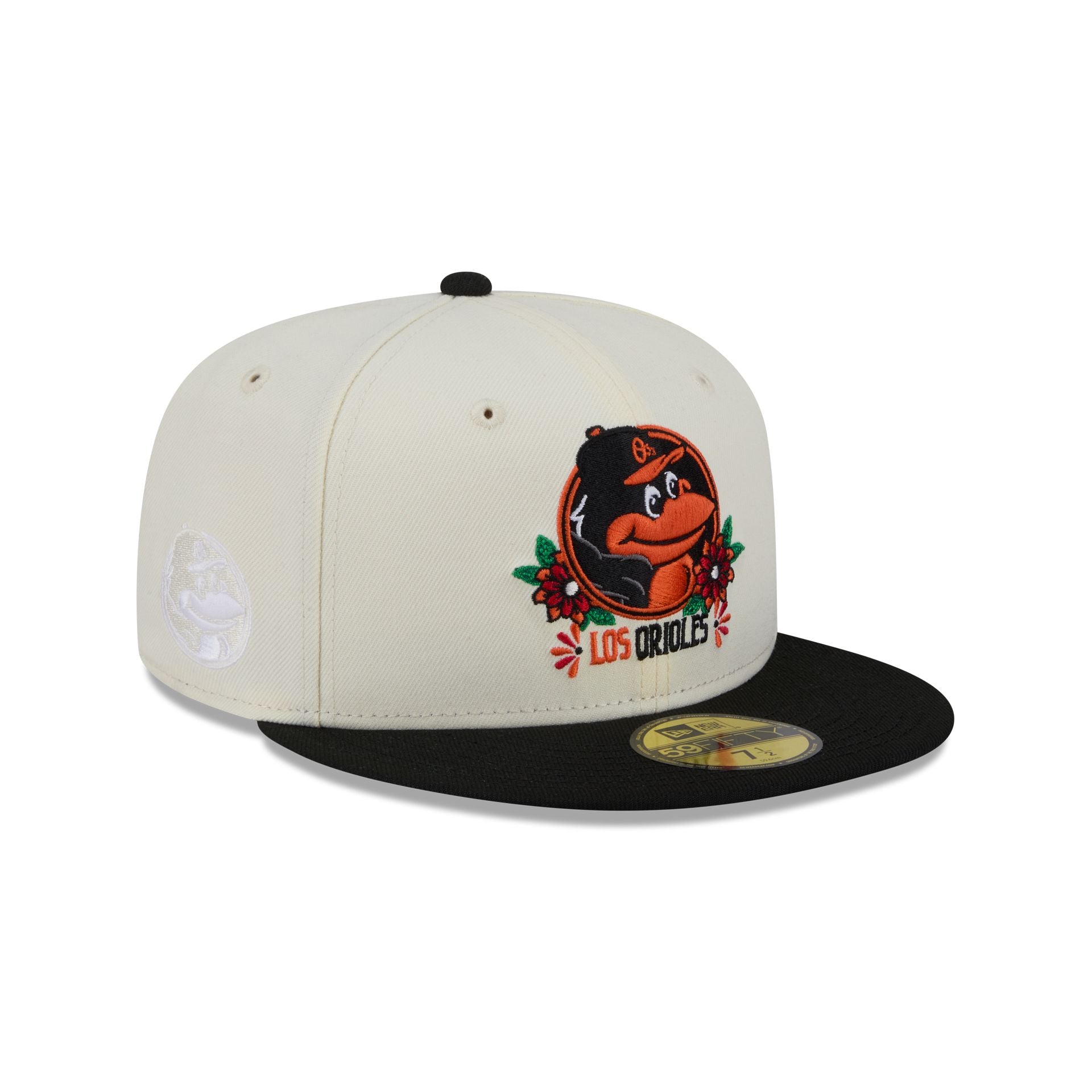 60832832_59FIFTY_LifestyleEnergy_BALORI_OTC_3QR Baltimore Orioles Day of the Dead Sugar Skull Mascot 59FIFTY Fitted Hat - Image 1