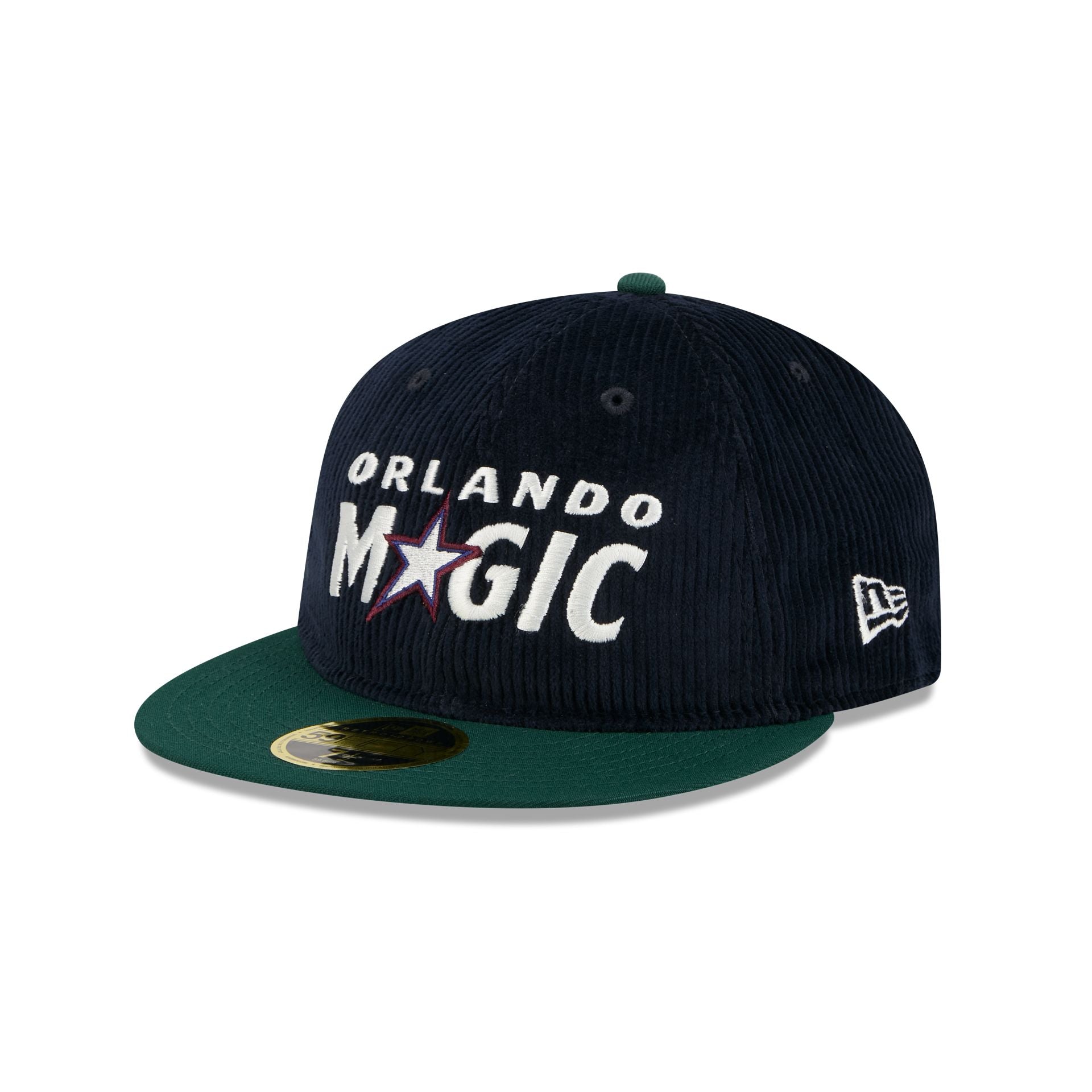 60832956_RC59FIFTY_LifestyleEnergy_ORLMAG_NVY_3QL Just Caps Plaid Interior Orlando Magic Retro Crown 59FIFTY Fitted Hat - Image 1