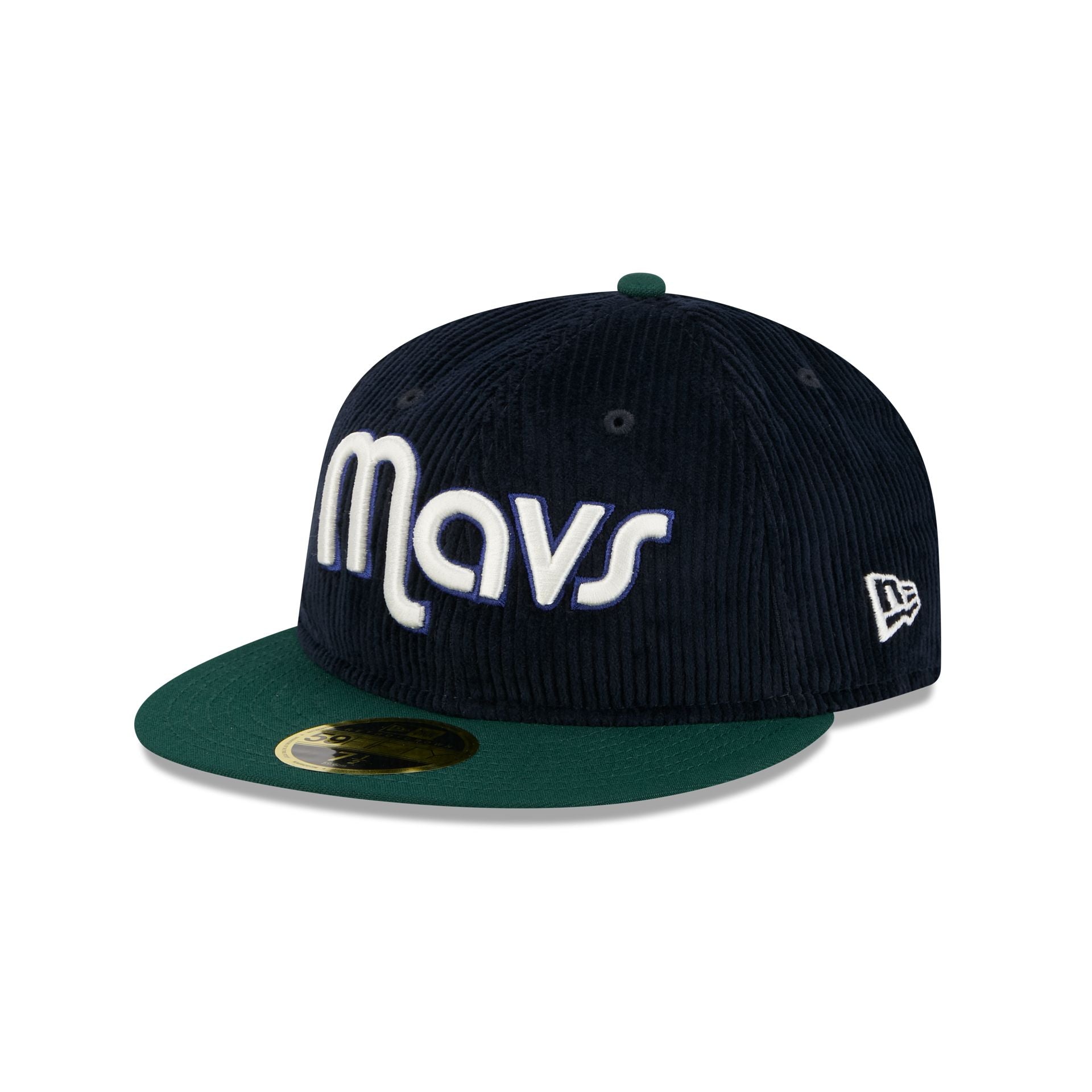 60832959_RC59FIFTY_LifestyleEnergy_DALMAV_NVY_3QL Just Caps Plaid Interior Dallas Mavericks Retro Crown 59FIFTY Fitted Hat - Image 1