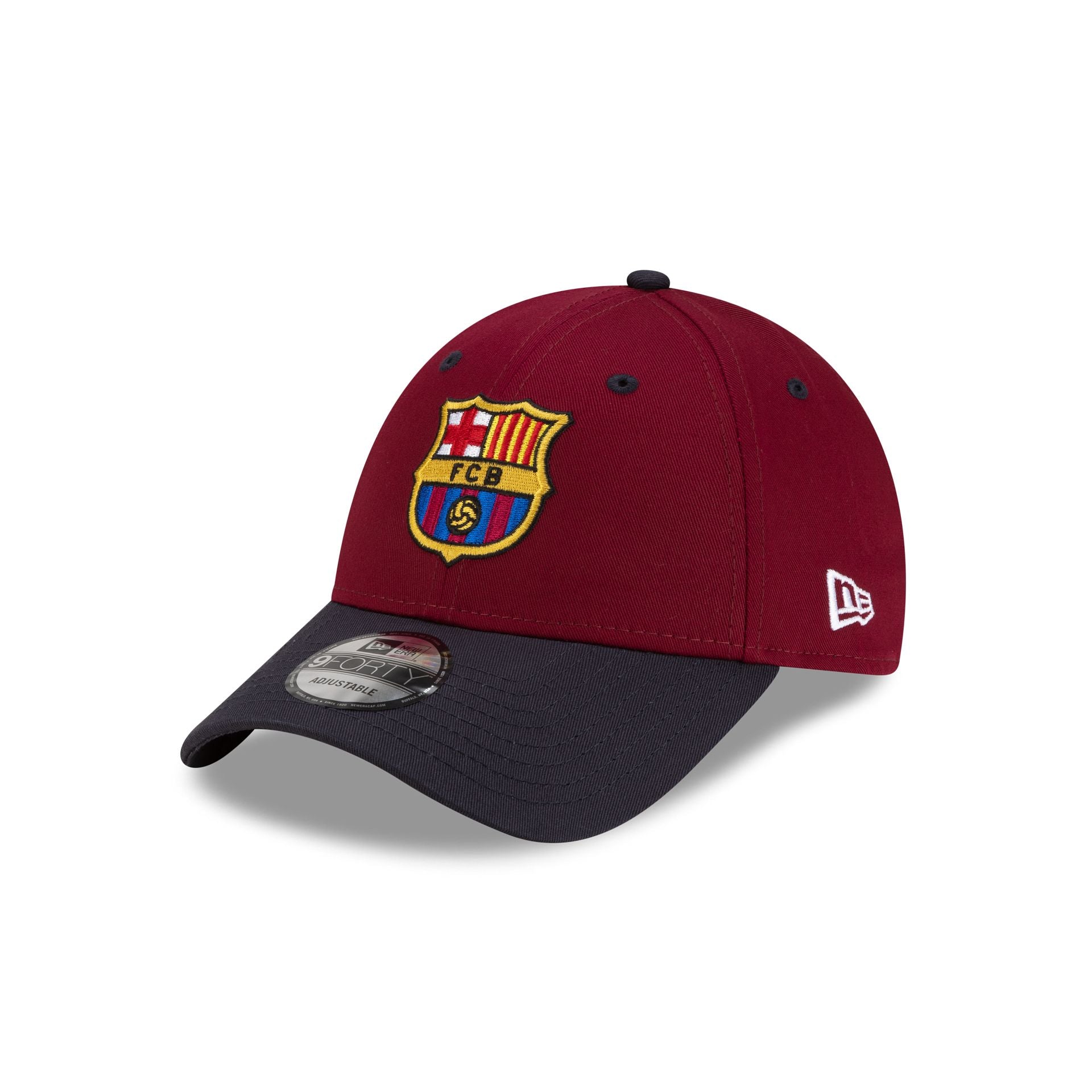 60849533_9FORTY_SOCCER25_FCBARCA_FALLEXCLUSIVES_FCBARC_RED_3QL-2 FC Barcelona Contrast Cardinal 9FORTY Adjustable Hat - Image 1