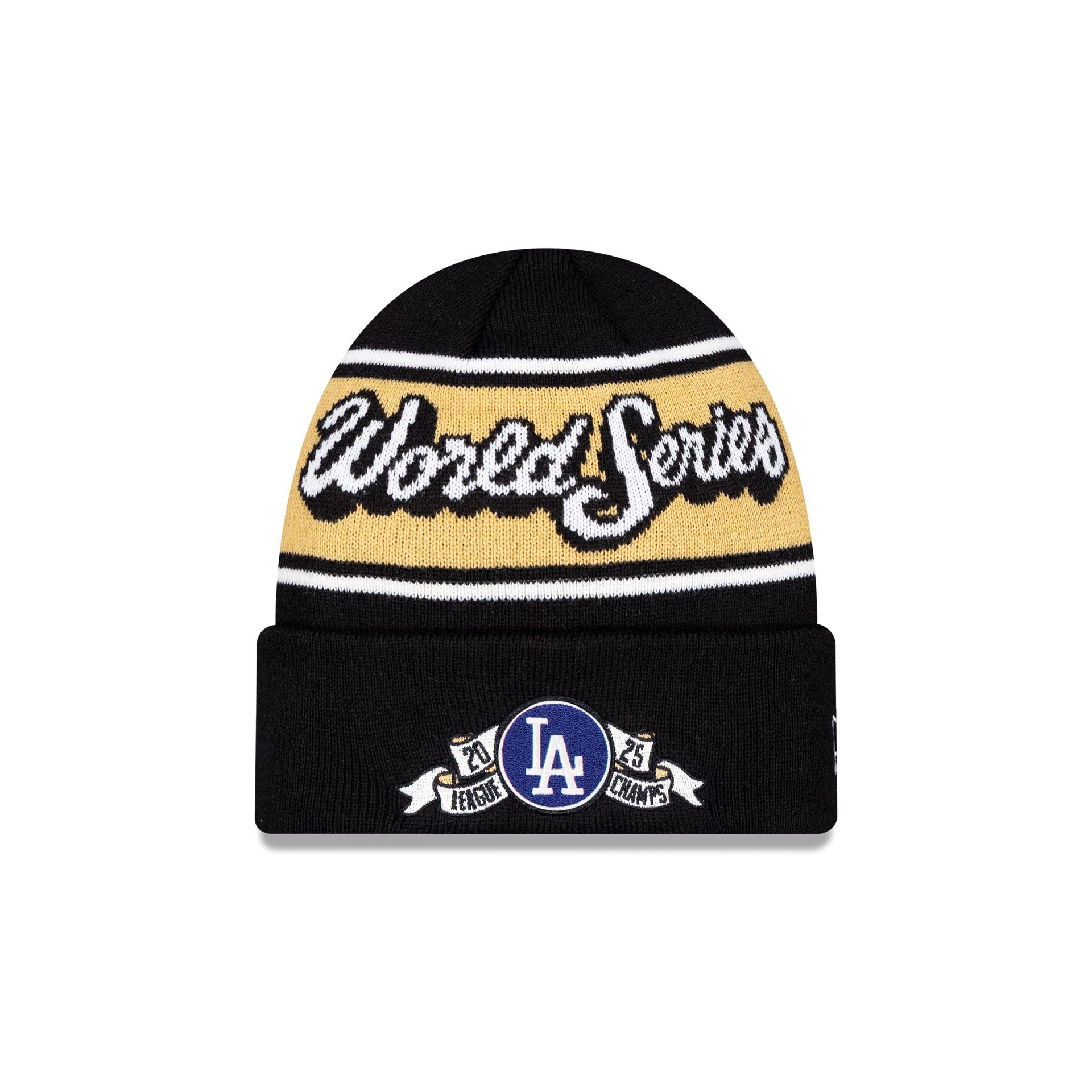 60861731_KNIT_MLB25LCSCHAMPSKNIT_LOSDOD_OTC_F Los Angeles Dodgers 2025 League Championship Series Locker Room Beanie Hat - Image 1
