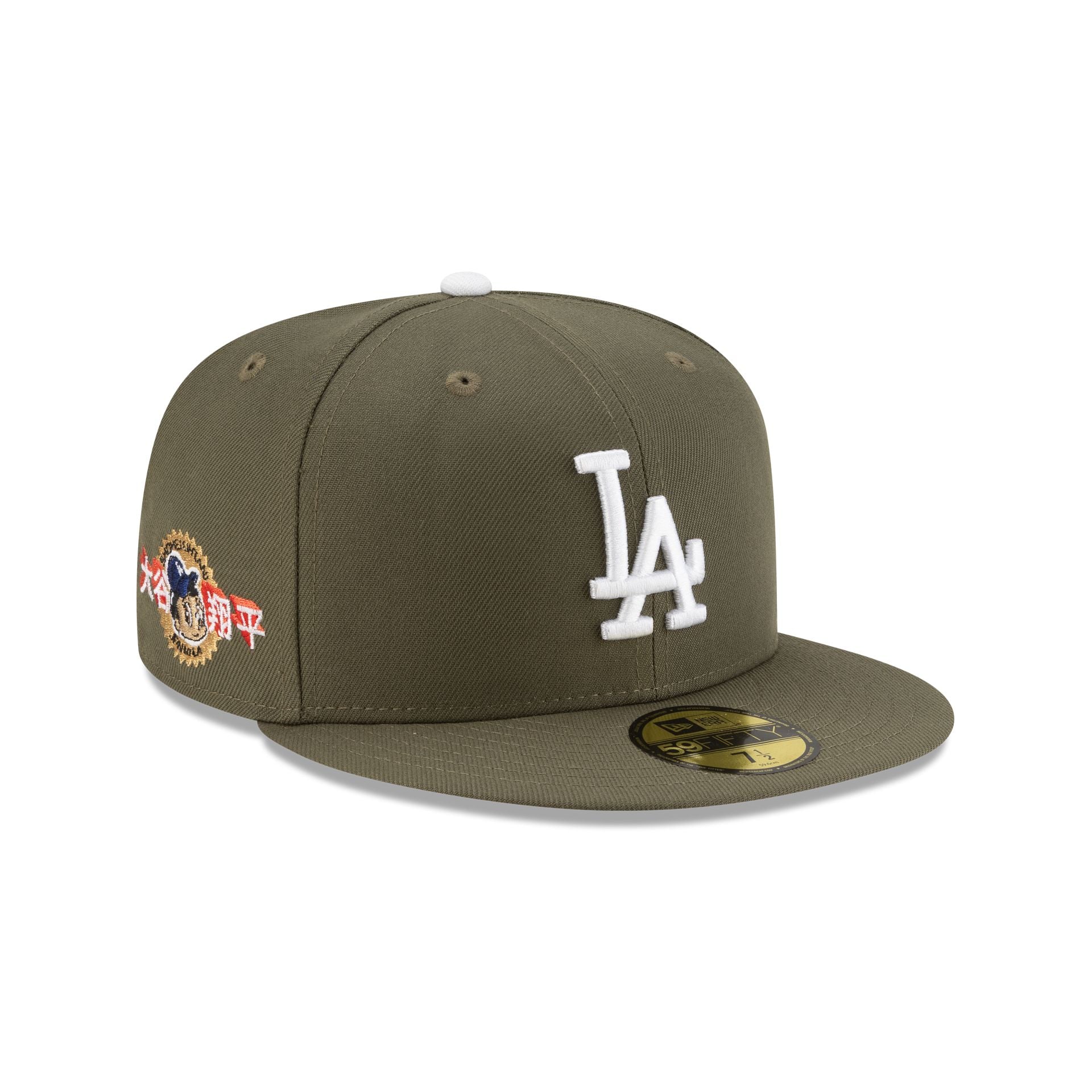 70971219_59FIFTY_OHTANI_LOSDOD_NEWOLIVE_3QR Los Angeles Dodgers Shohei Ohtani Olive 59FIFTY Fitted Hat - Image 1