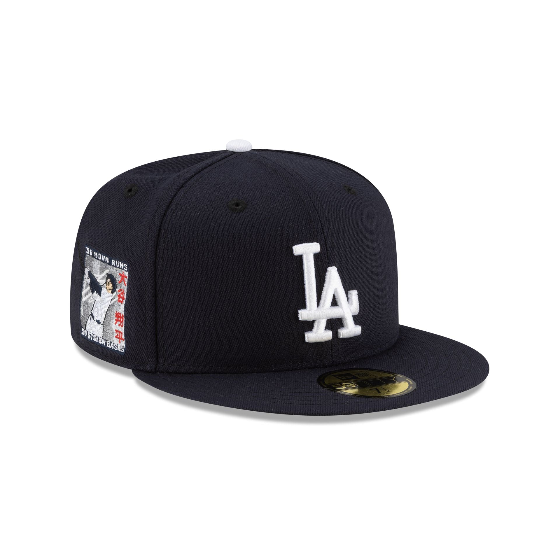 70971221_59FIFTY_OHTANI_LOSDOD_NAV_3QR Los Angeles Dodgers Shohei Ohtani Navy 59FIFTY Fitted Hat - Image 1
