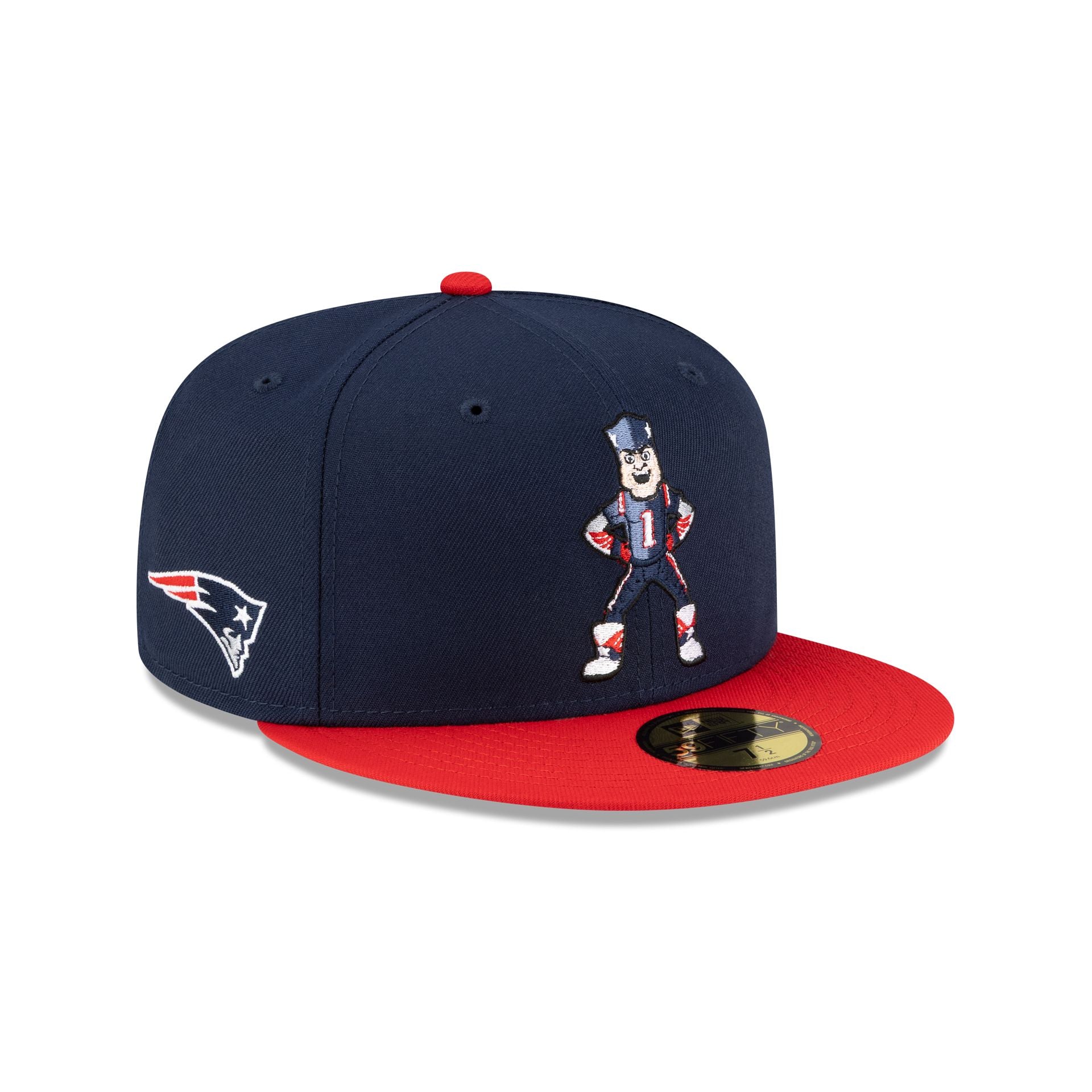 70988235_59FIFTY_NFL25_MASCOTS_NEEPAT_NAVY_3QR New England Patriots Mascot 59FIFTY Fitted Hat - Image 1