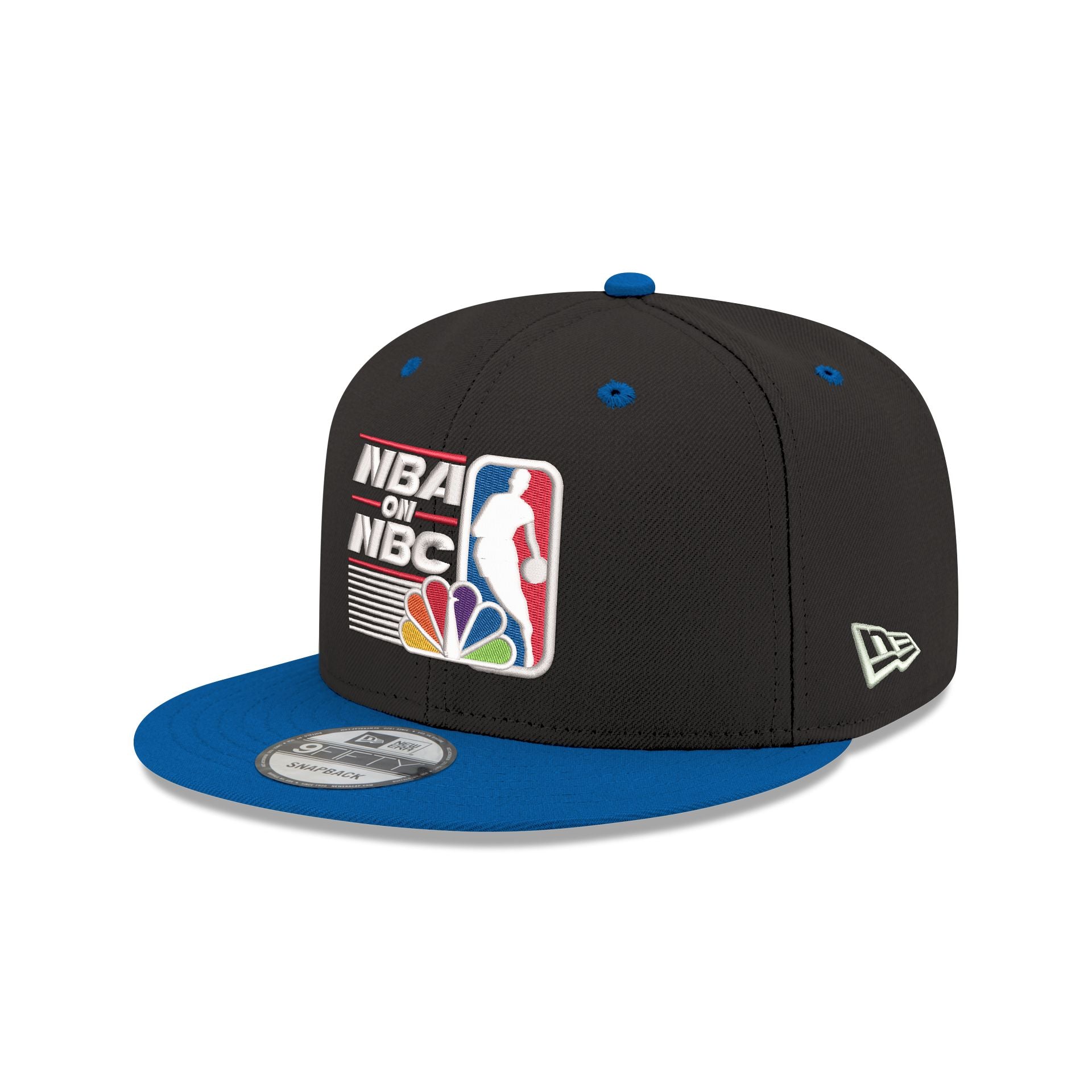 71008048_9FFITY_950_20NBALOG_20NBC_20BLK_NBALOG_BLK_3QL NBA on NBC 9FIFTY Snapback Hat - Image 1